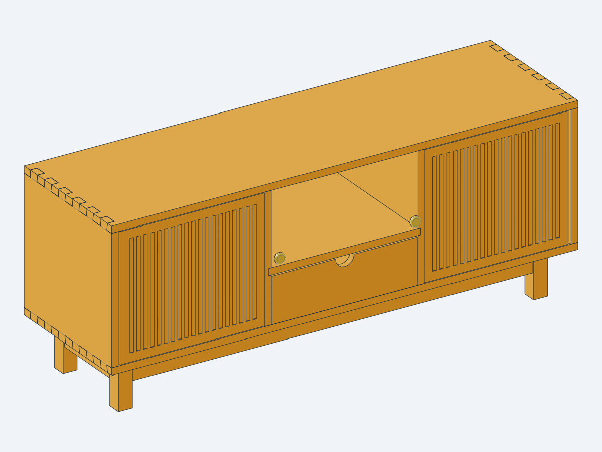 The kumiki version: through dovetails at the corners, on a separate base.